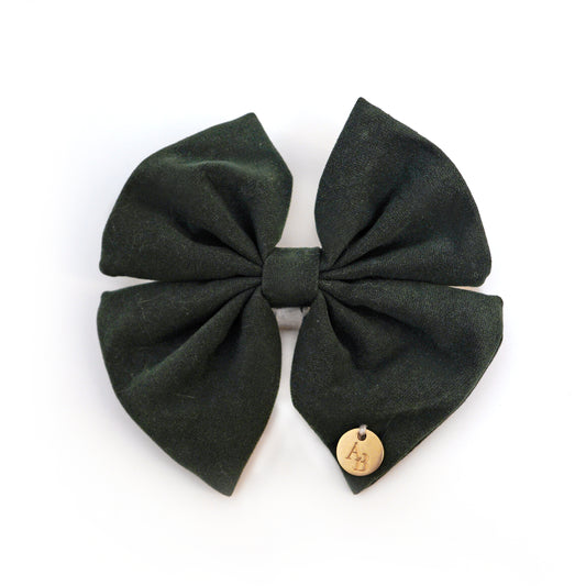 Dark Green Velvet Bow Tie