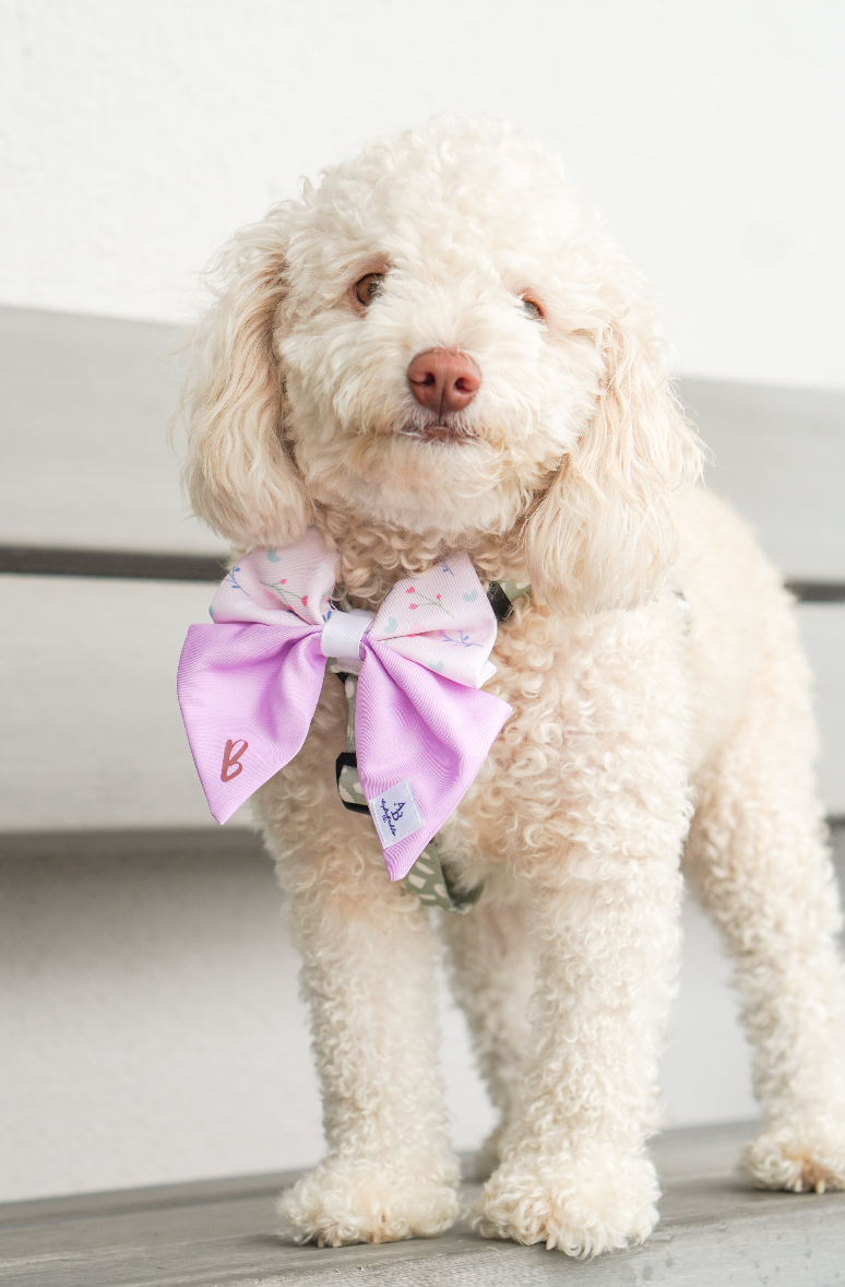Pink Blossom Dog Sailor Bow Tie