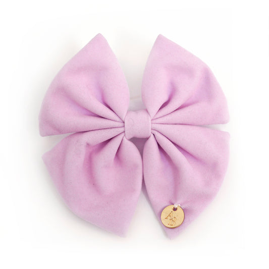 Lilac Pink Velvet Bow Tie