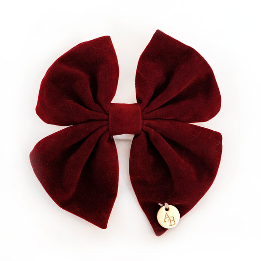 Maroon Velvet Bow Tie